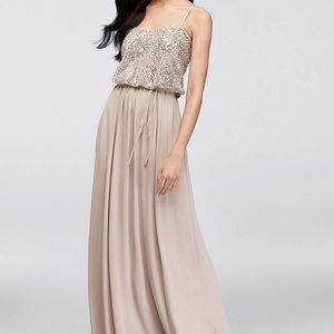 David’s Bridal Sequin Top Dress